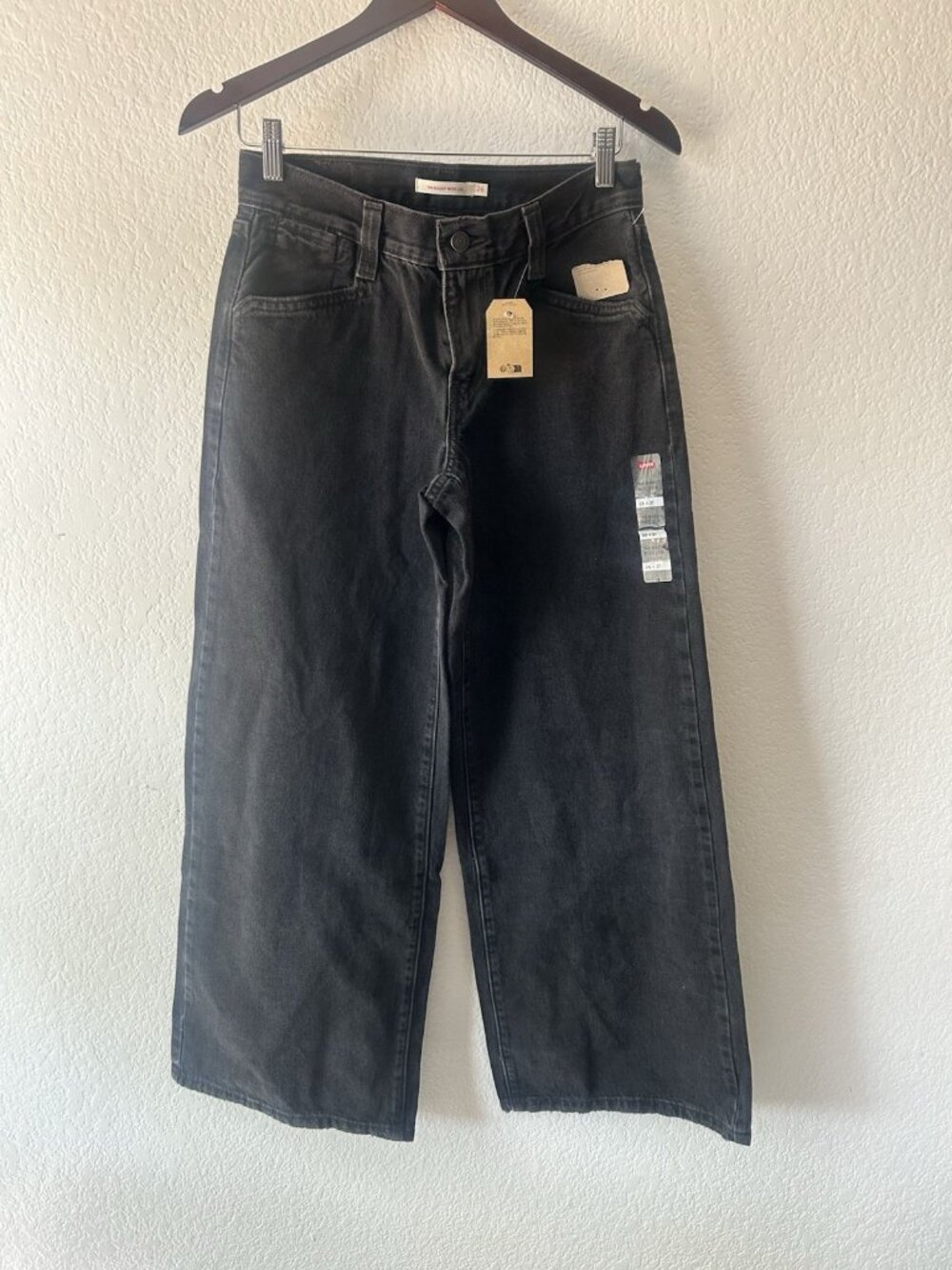 Levi “94 Baggy Wide Leg Jean Size 26 Black/gray Wash New